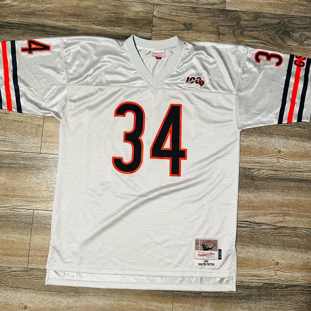 2019 Mitchell & Ness Chicago Bears Walter Payton #34 100 Year Silver Legacy